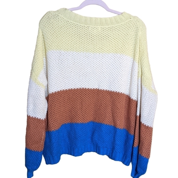 Umgee color block knit oversized sweater - Picture 3 of 11